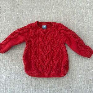 Red Cable Knit Sweater, baby gap, vintage
